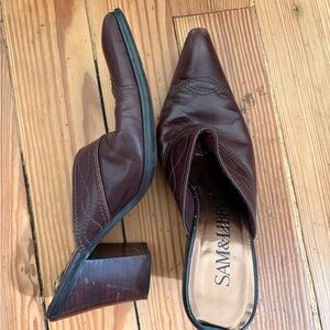 Sam & Libby Dark Brown Pointed Mules